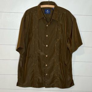 CARRIBEAN JOE BROWN SHORT SLEEVE SHIRT SZ XL
